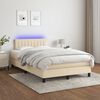 vidaXL &Kappa;&rho;&epsilon;&beta;ά&tau;&iota; Boxspring &mu;&epsilon; &Sigma;&tau;&rho;ώ&mu;&alpha; & LED &Kappa;&rho;&epsilon;&mu; 120x200 &epsilon;&kappa;. &Upsilon;&phi;&alpha;&sigma;&mu;ά&tau;&iota;&nu;&omicron;