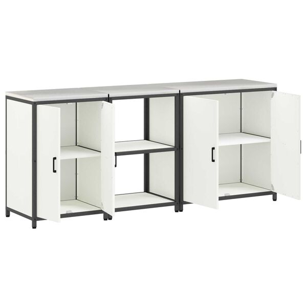 vidaXL Σετ Αποθήκευσης Κουζίνας με ράφι Άλλο 3 pcs Λευκό 210 x 50 x 92 εκ