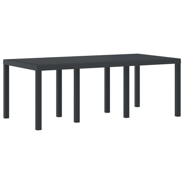 vidaXL Σέτ φαγητού για κήπο 7 pcs Ανθρακί Rattan Polt