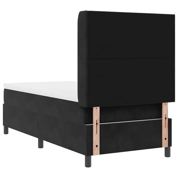 vidaXL Κρεβάτι Box Spring LED με Στρώμα Μαύρο 100 x 200 cm Βελούδο