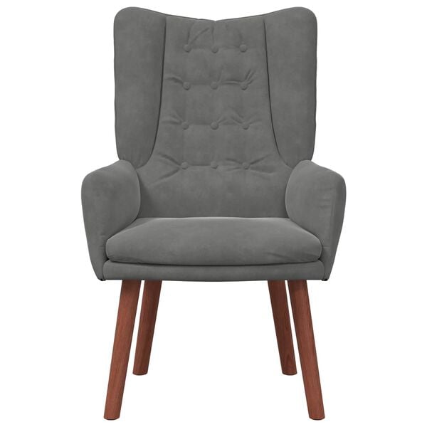 vidaXL Πολυθρόνα Σκούρο Γκρι 63 x 67 x 94 εκ. Βελούδο