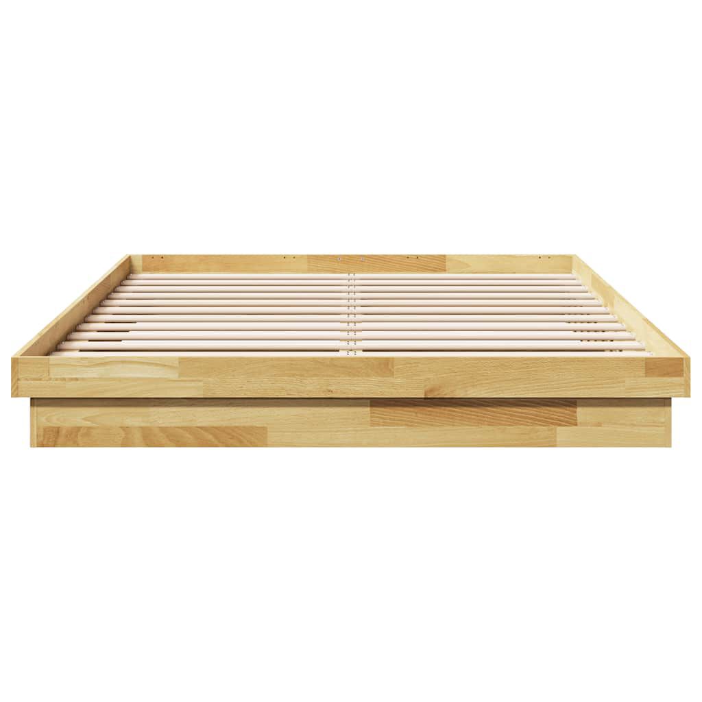 vidaXL Πλαίσιο κρεβατιού χωρίς στρώμα 135x190 cm μασίφ ξύλο δρυς