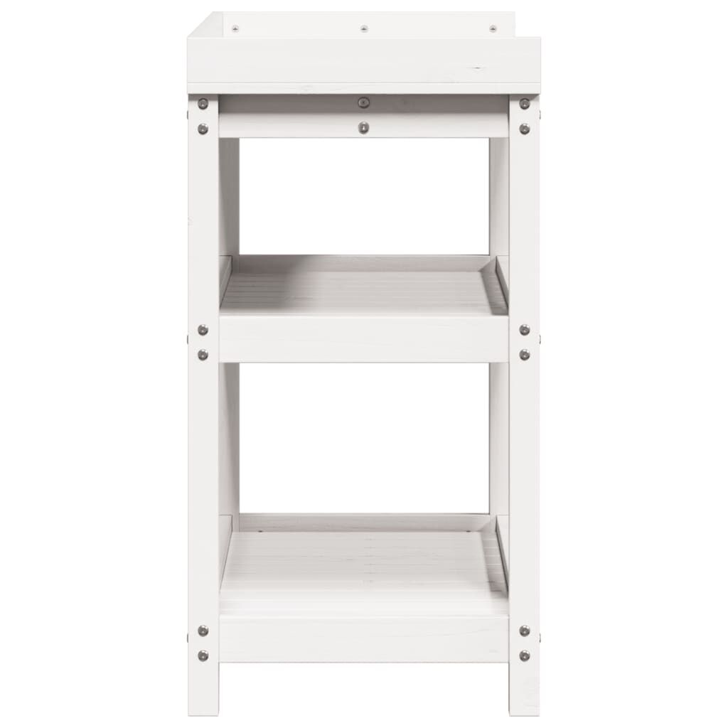 vidaXL Τραπέζι Κηπουρικής με Ράφια 82,5x45x86,5 εκ. Μασίφ Ξύλο Πεύκου