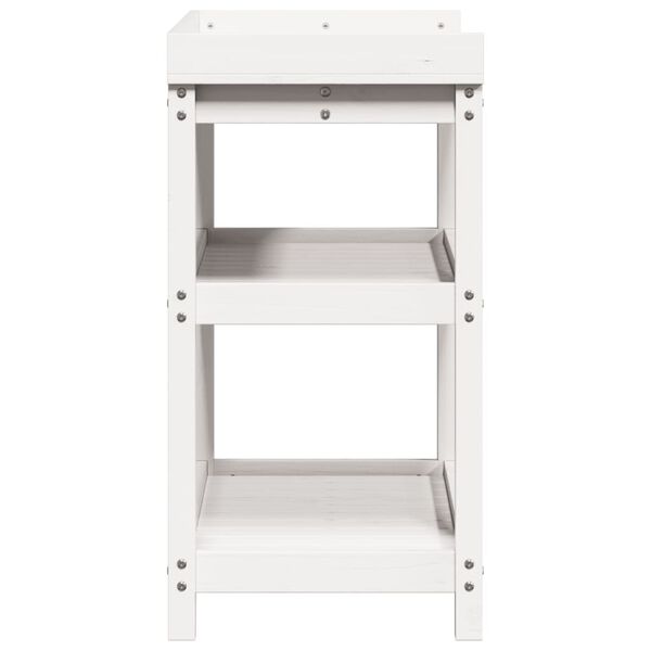 vidaXL Τραπέζι Κηπουρικής με Ράφια 82,5x45x86,5 εκ. Μασίφ Ξύλο Πεύκου