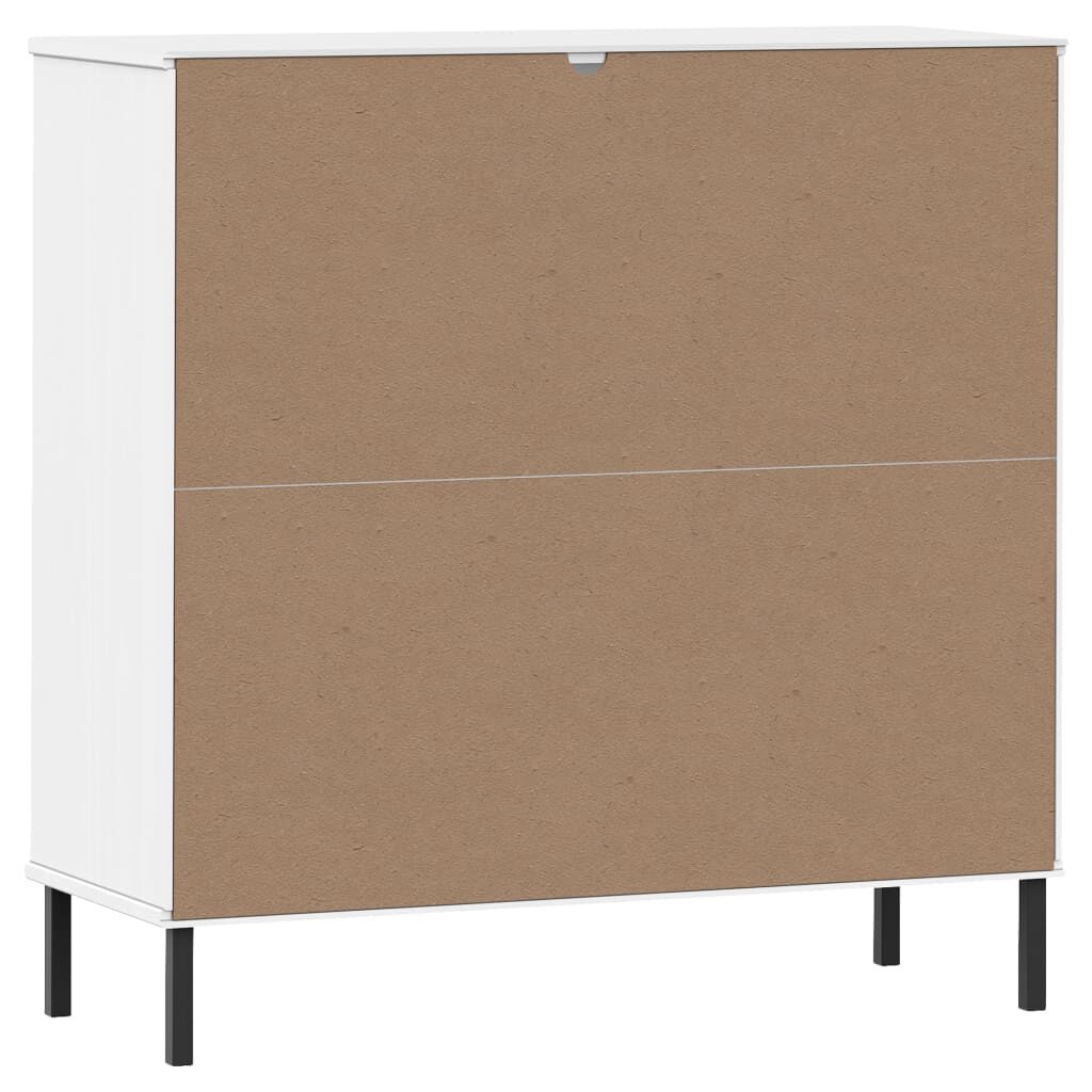 vidaXL Βιβλιοθήκη OSLO Λευκή 90x35x90,5 εκ. Μασίφ Ξύλο με Μετ. Πόδια