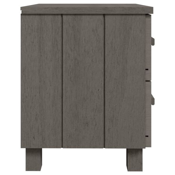 vidaXL Κομοδίνο HAMAR 2 Τεμ. Αν. Γκρι 40x35x44,5εκ. Μασίφ Ξύλο Πεύκου