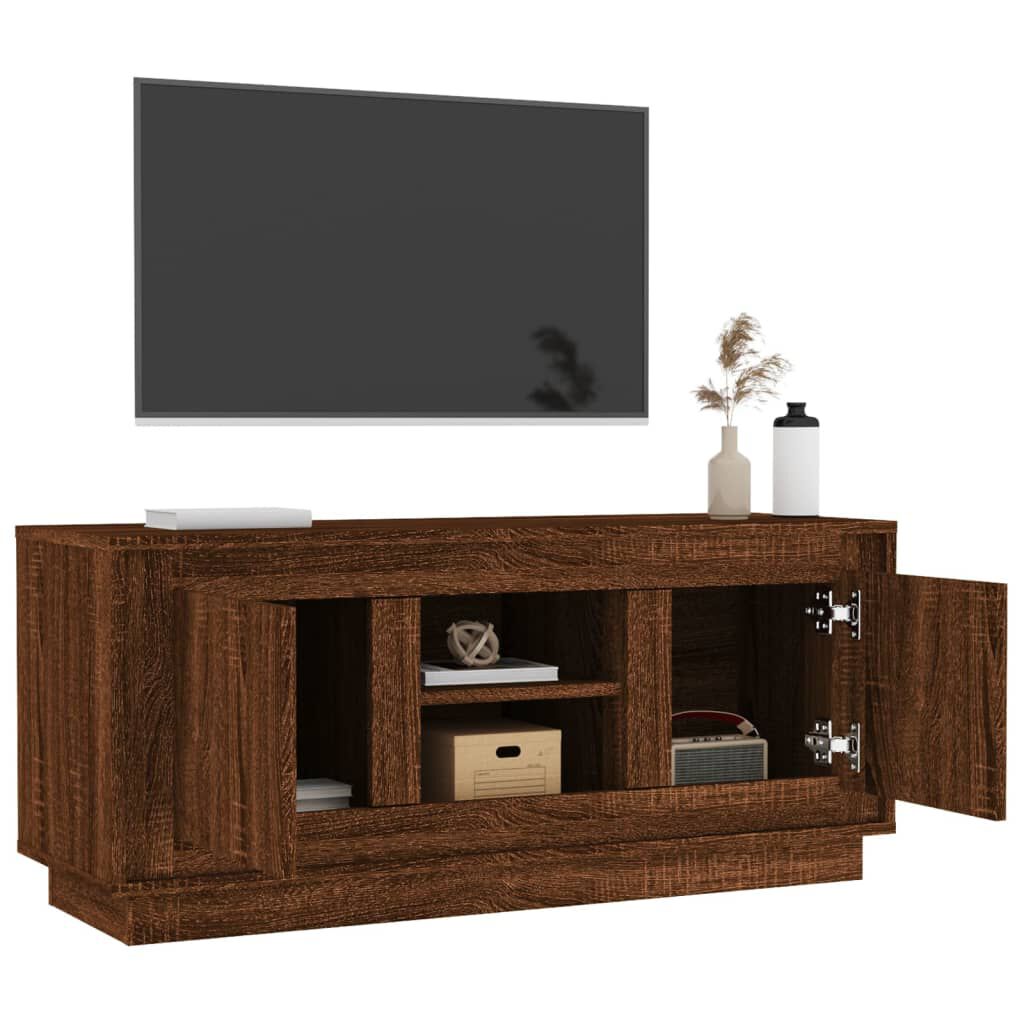 vidaXL Έπιπλο Τηλεόρασης Καφέ Δρυς 102 x 35 x 45 εκ. από Επεξεργ. Ξύλο