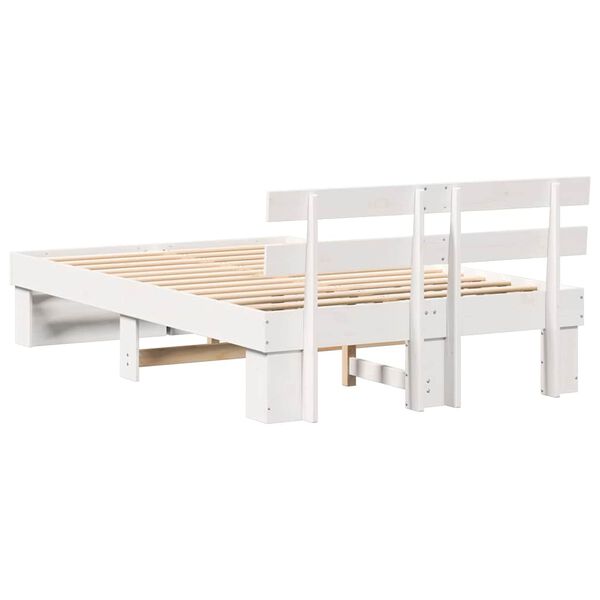 vidaXL Σκελετός Κρεβατιού Λευκό 120 x 200 cm Μασίφ ξύλο πεύκου