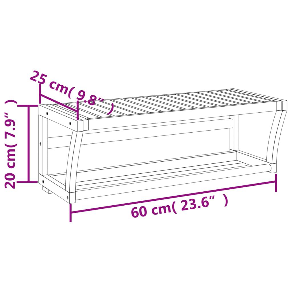 vidaXL Ράφι για Πετσέτες Επιτοίχιο 60 x 25 x 20 εκ. από Μπαμπού