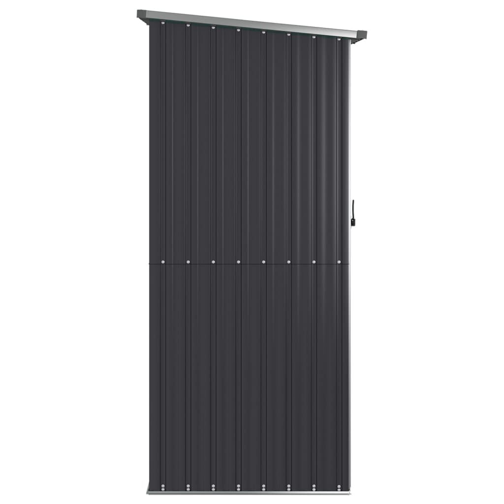 vidaXL Αποθήκη Κήπου Ανθρακί 118,5x97x209,5 εκ. Γαλβανισμένο Ατσάλι