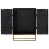 vidaXL Ντουλάπι Μαύρο 55x34x75 εκ. από Μασίφ Ξύλο Μάνγκο και Σίδηρο
