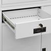 vidaXL Ντουλάπα Γραφείου Ανοιχτό Γκρι 90x40x180 εκ Ατσάλι/Ψημένο Γυαλί