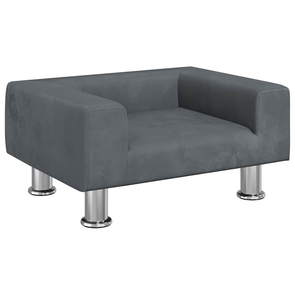 vidaXL Κρεβάτι Σκύλου Σκούρο Γκρι 50x40x26,5 εκ. Βελούδινο