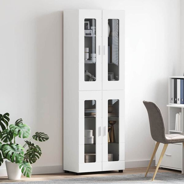 vidaXL Highboard FLORIN &Lambda;&epsilon;&upsilon;&kappa;ό 60 x 35 x 182 &epsilon;&kappa;. &Epsilon;&pi;&epsilon;&xi;&epsilon;&rho;&gamma;&alpha;&sigma;&mu;έ&nu;&omicron; &xi;ύ&lambda;&omicron;