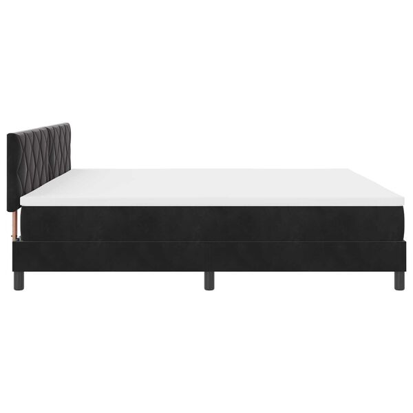 vidaXL Κρεβάτι με ελατήρια με στρώμα Μαύρο 200 x 200 cm Βελούδο