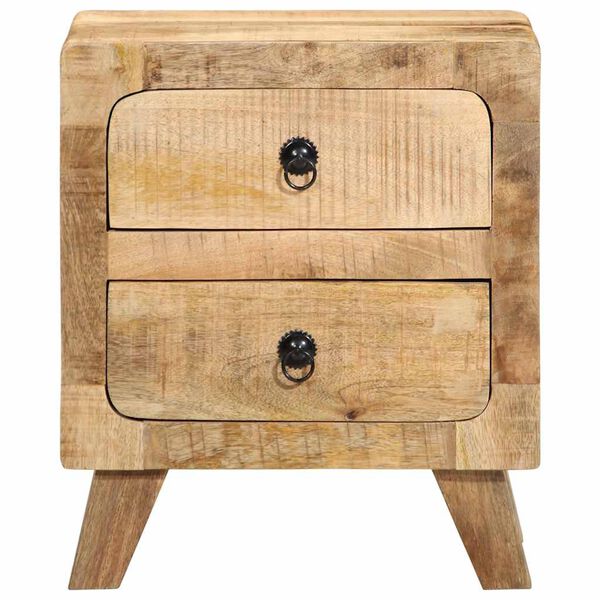 vidaXL Κομοδίνο 40x32x46 cm από μασίφ ξύλο Rough Mango