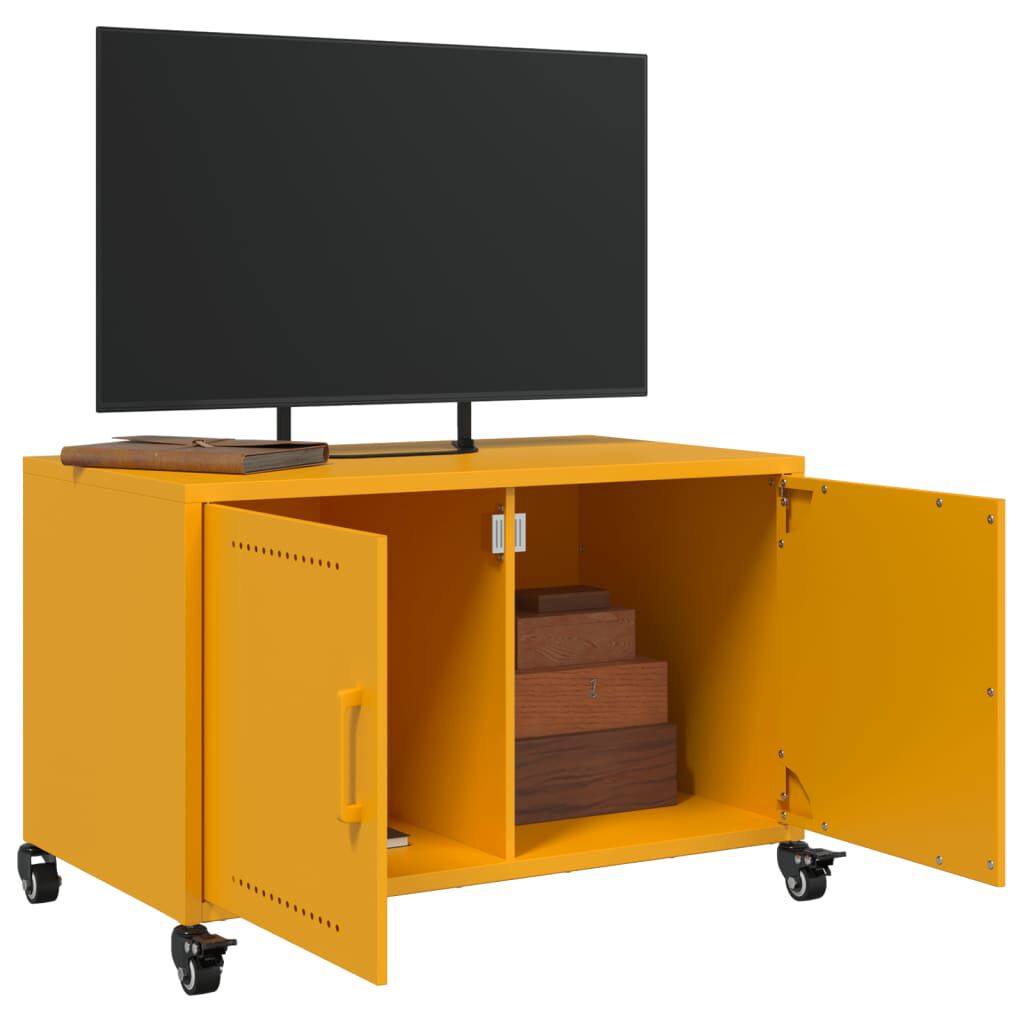 vidaXL Έπιπλο Τηλεόρασης Μουσταρδί Κίτρινο 68x39x43,5 εκ. από Ατσάλι