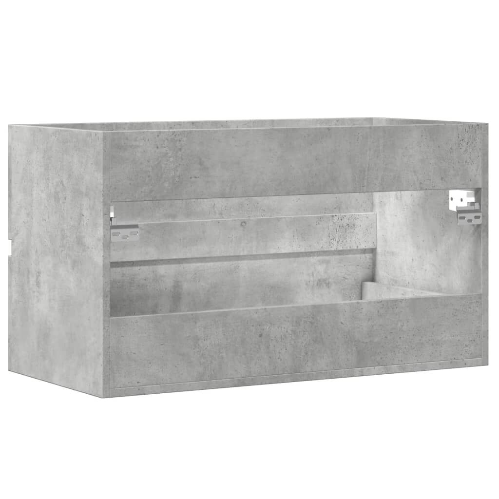 vidaXL Ντουλάπι Νιπτήρα Γκρι Σκυροδέματος 90x38,5x45 εκ. Επεξ. Ξύλο