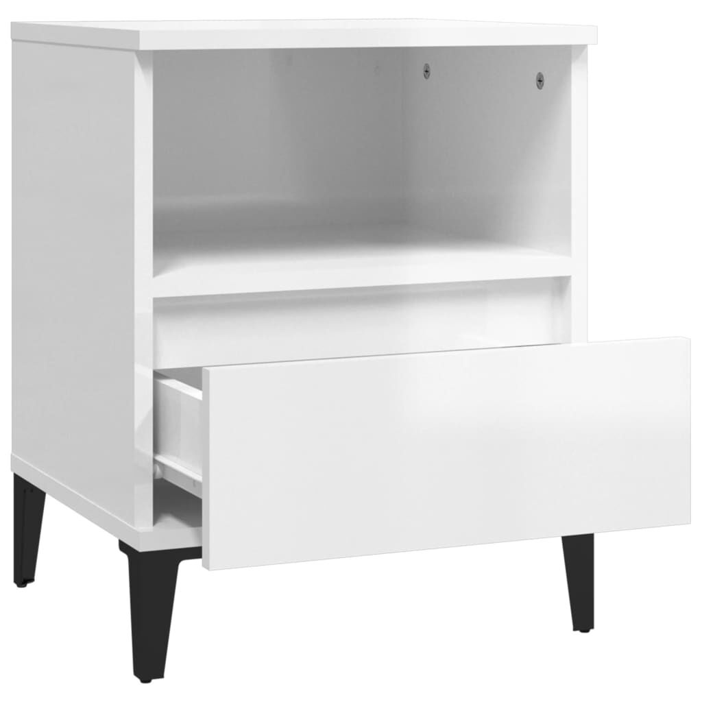 vidaXL Κομοδίνα Γυαλιστερό Λευκό 40x35x50 εκ.