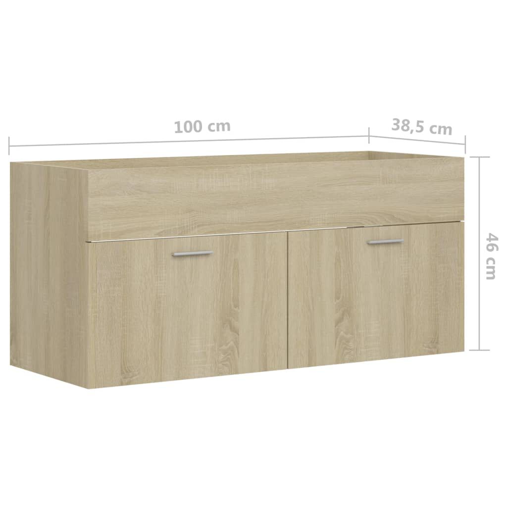 vidaXL Ντουλάπι Νιπτήρα Sonoma Δρυς 100 x 38,5 x 46 εκ από Επεξ. Ξύλο