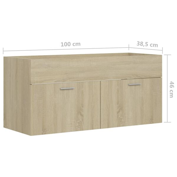 vidaXL Ντουλάπι Νιπτήρα Sonoma Δρυς 100 x 38,5 x 46 εκ από Επεξ. Ξύλο