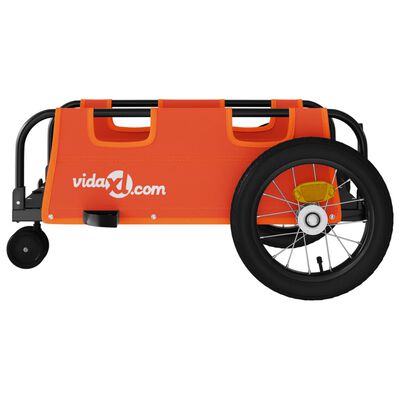 vidaXL Τρέιλερ Ποδηλάτου Πορτοκαλί Oxford/Σίδηρος