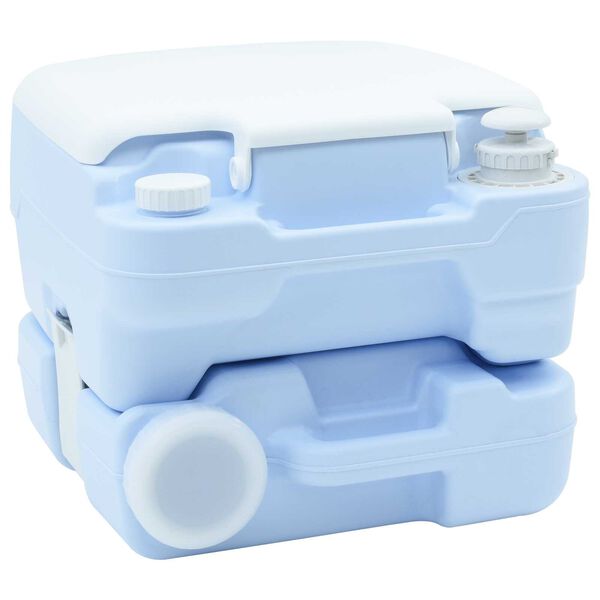 vidaXL Φορητή Τουαλέτα Κατασκήνωσης - 10L Δεξαμενή Φρέσκου Νερού & 10L Δεξαμενή Απορριμμάτων - Μπλε