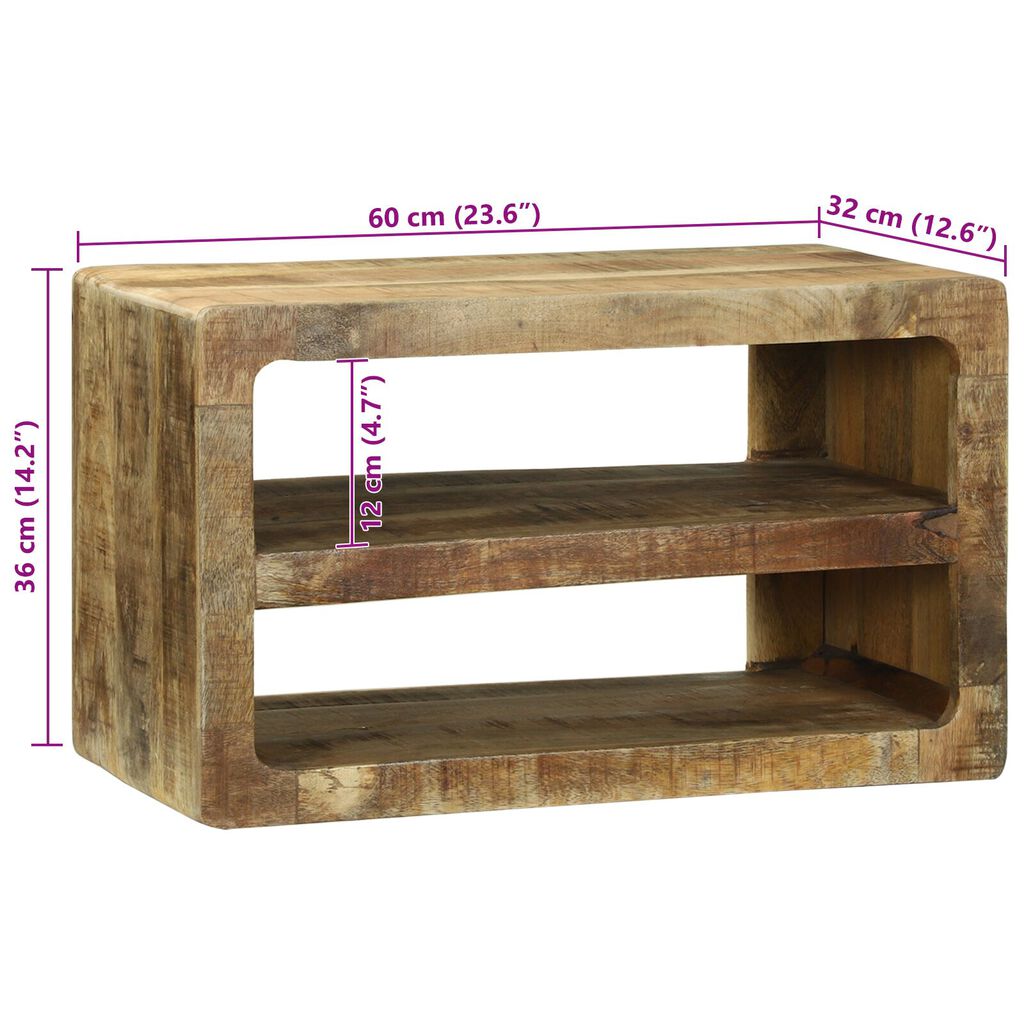 vidaXL Κονσόλα Τηλεόρασης 60x32x36 cm Μασίφ Ξύλο Μάνγκο