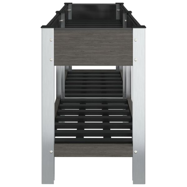 vidaXL Ζαρντινιέρα Κήπου Υπερυψωμένη με Ράφι Γκρι 175x50x75 εκ από WPC