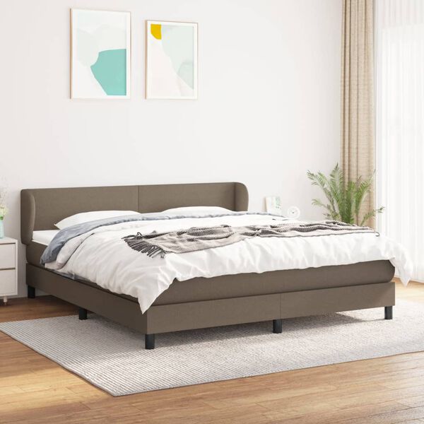 vidaXL &Kappa;&rho;&epsilon;&beta;ά&tau;&iota; Boxspring &mu;&epsilon; &Sigma;&tau;&rho;ώ&mu;&alpha; Taupe 180x200 &epsilon;&kappa;. &Upsilon;&phi;&alpha;&sigma;&mu;ά&tau;&iota;&nu;&omicron;
