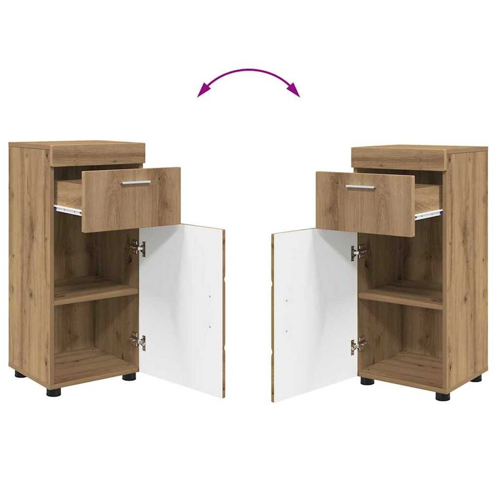 vidaXL Ντουλάπι Μπάνιου με αποθήκευση artisan δρυς 37 x 31.5 x 82 εκ