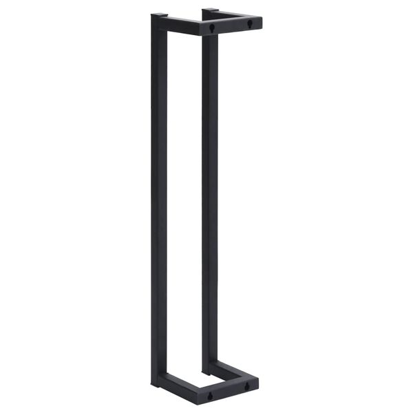 vidaXL Βάση για Πετσέτες Επιτοίχια Μαύρη 12,5x12,5x60 εκ. Σιδερένια