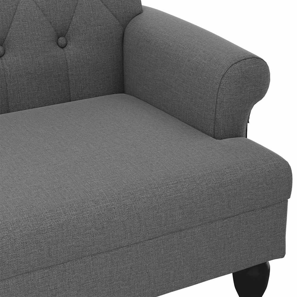 vidaXL Παγκάκι με Πλάτη Σκούρο Γκρι 120 x 62 x 75,5 εκ. Υφασμάτινο