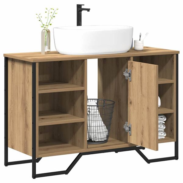 vidaXL Ντουλάπι νεροχύτη με αποθήκευση Artisan Oak 91 x 35 x 60 εκ