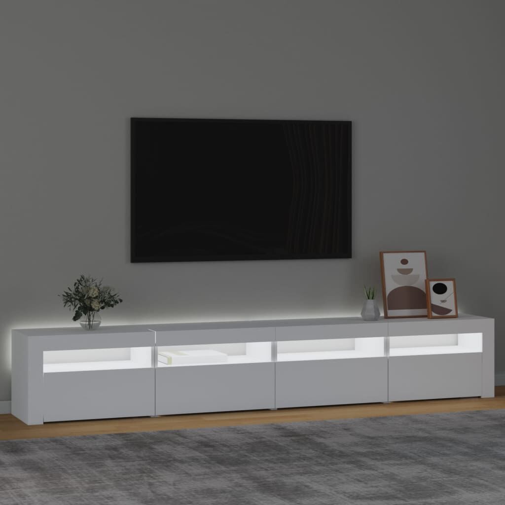 vidaXL Έπιπλο Τηλεόρασης με LED Λευκό 240x35x40 εκ.