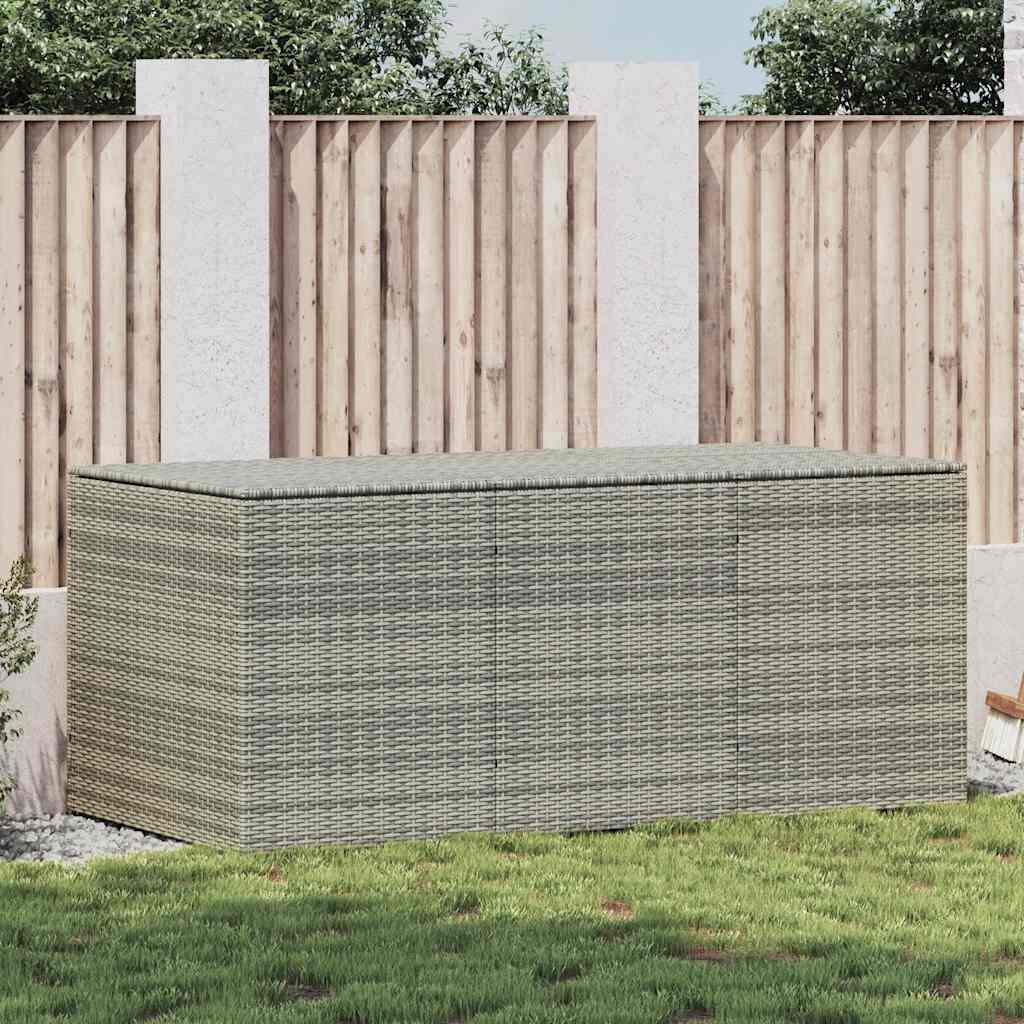 vidaXL Κουτί Αποθήκευσης Κήπου Γκρι 180x90x70 εκ. από Συνθετικό Ρατάν