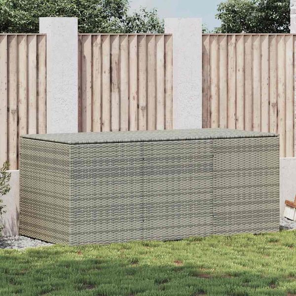 vidaXL Κουτί Αποθήκευσης Κήπου Γκρι 180x90x70 εκ. από Συνθετικό Ρατάν