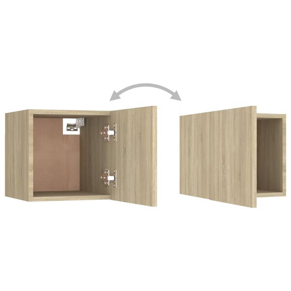 vidaXL Κομοδίνα 2 τεμ. Sonoma Δρυς 30,5 x 30 x 30 εκ. από Επεξ. Ξύλο