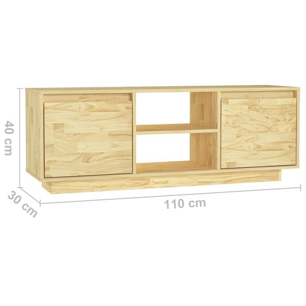 vidaXL Έπιπλο Τηλεόρασης 110 x 30 x 40 εκ. από Μασίφ Ξύλο Πεύκου