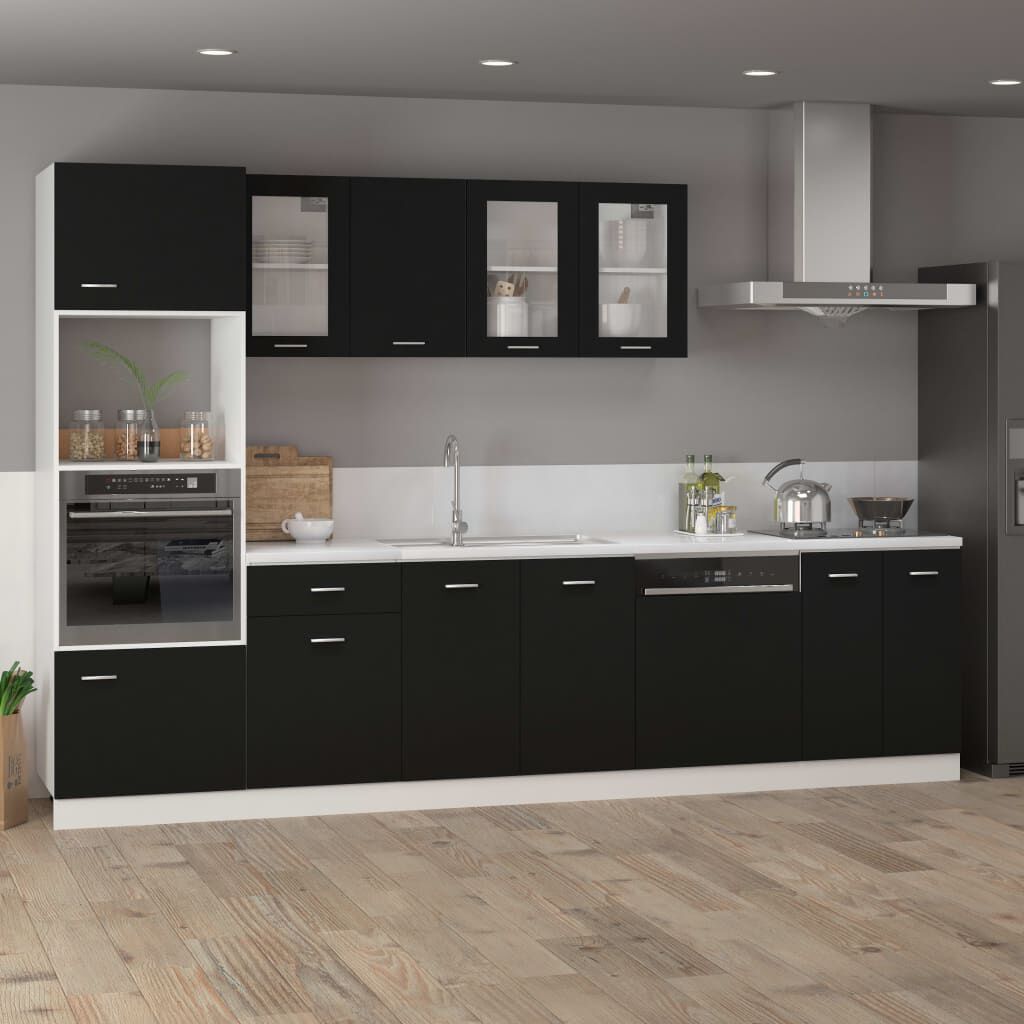 vidaXL Ντουλάπι Κρεμαστό με Τζάμι Lyon Μαύρο 40x31x60εκ. από