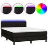 vidaXL &Kappa;&rho;&epsilon;&beta;ά&tau;&iota; Boxspring &mu;&epsilon; &Sigma;&tau;&rho;ώ&mu;&alpha; & LED &Mu;&alpha;ύ&rho;&omicron; 140x190 &epsilon;&kappa;. &Upsilon;&phi;&alpha;&sigma;&mu;ά&tau;&iota;&nu;&omicron;