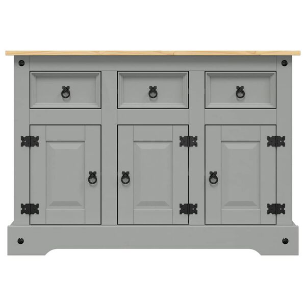 vidaXL Μπουφές Corona Γκρι 112x43x78 εκ. Μασίφ Ξύλο Μεξικάνικου Πεύκου