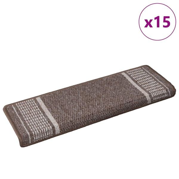 vidaXL Αυτοκόλλητα Ματ Σκαλοπατιών 15 pcs Καφέ 65 x 21 x 4 cm