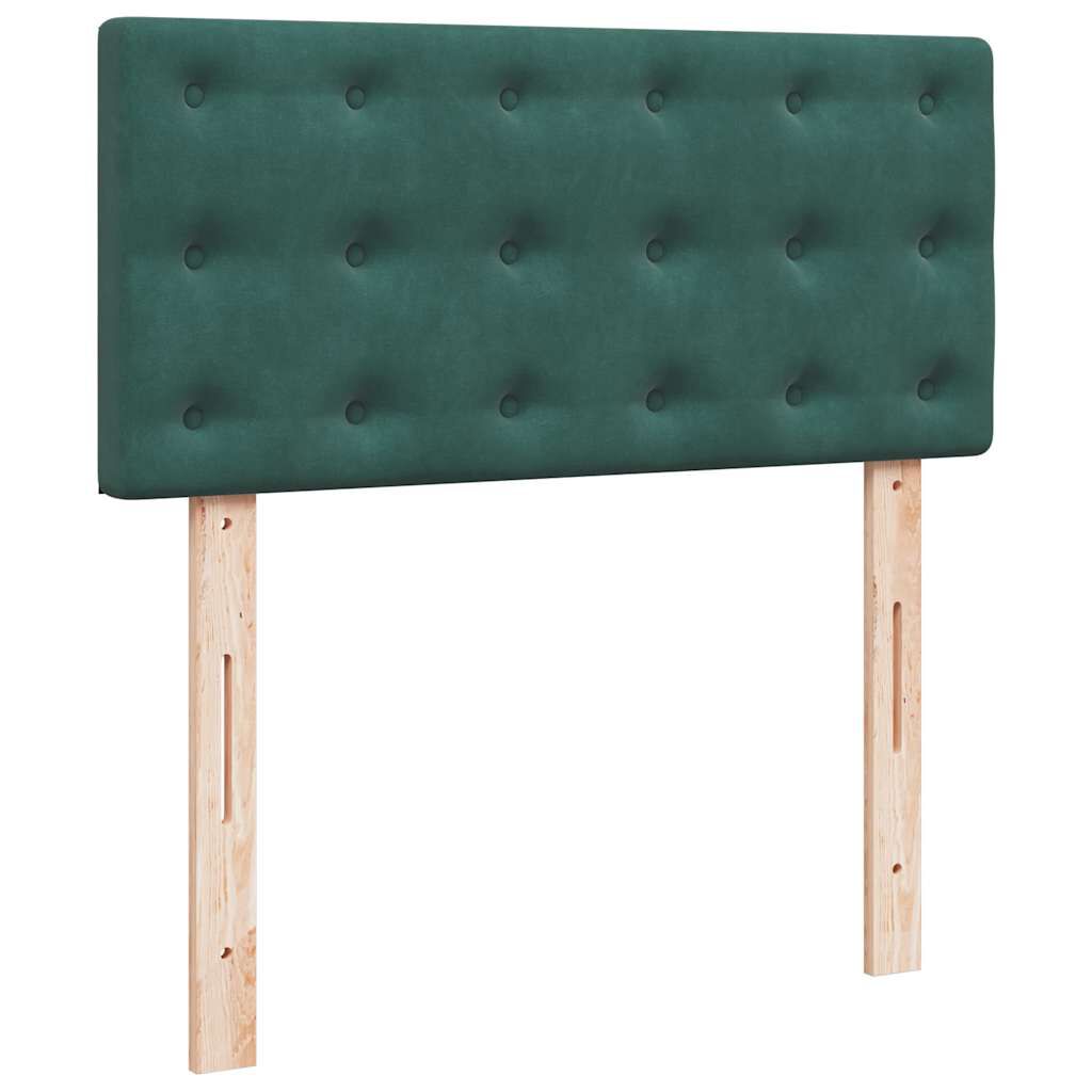 vidaXL Κρεβάτι Boxspring με Στρώμα Σκούρο Πράσινο 80x200 εκ. Βελούδινο