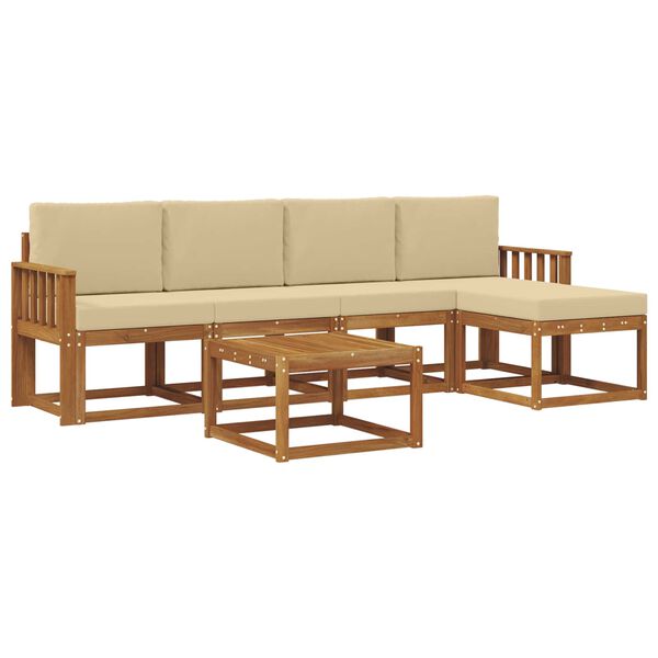 vidaXL &Sigma;&epsilon;&iota;&rho;ά &Kappa;&alpha;&nu;&alpha;&pi;έ &Epsilon;&xi;&omega;&tau;&epsilon;&rho;&iota;&kappa;&omicron;ύ &mu;&epsilon; &mu;&alpha;&xi;&iota;&lambda;ά&rho;&iota; 6 pcs &Phi;&upsilon;&sigma;&iota;&kappa;ό &kappa;&alpha;&iota; &Mu;&pi;&epsilon;&zeta;