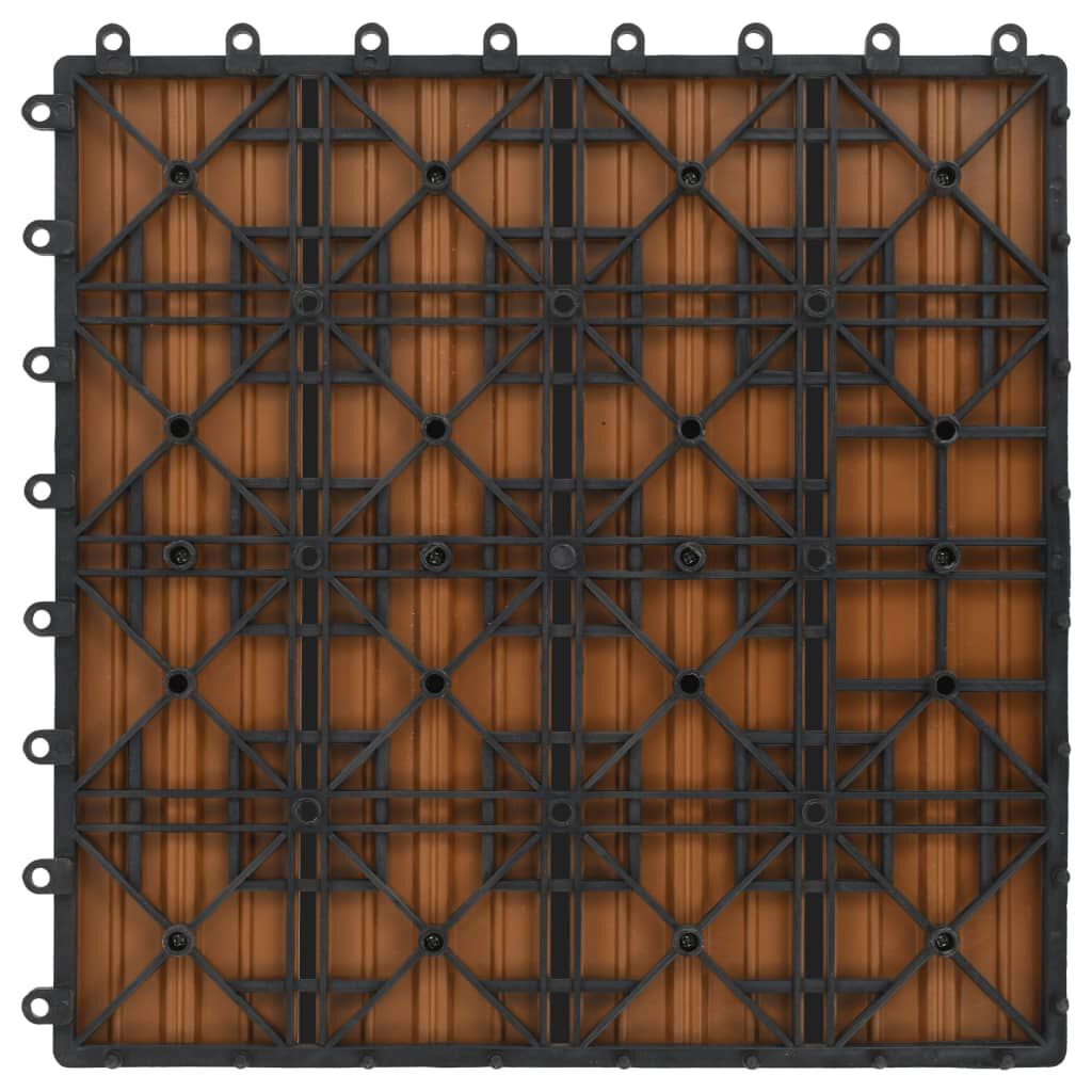 vidaXL Πλακάκια Deck 11 τεμ. Χρώμα Teak 30 x 30 εκ. 1 μ² από WPC