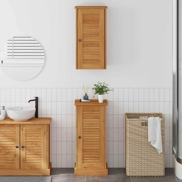 vidaXL Σετ Επίπλων Μπάνιου με ράφι 2 pcs Καφέ και Καραμέλα καφέ