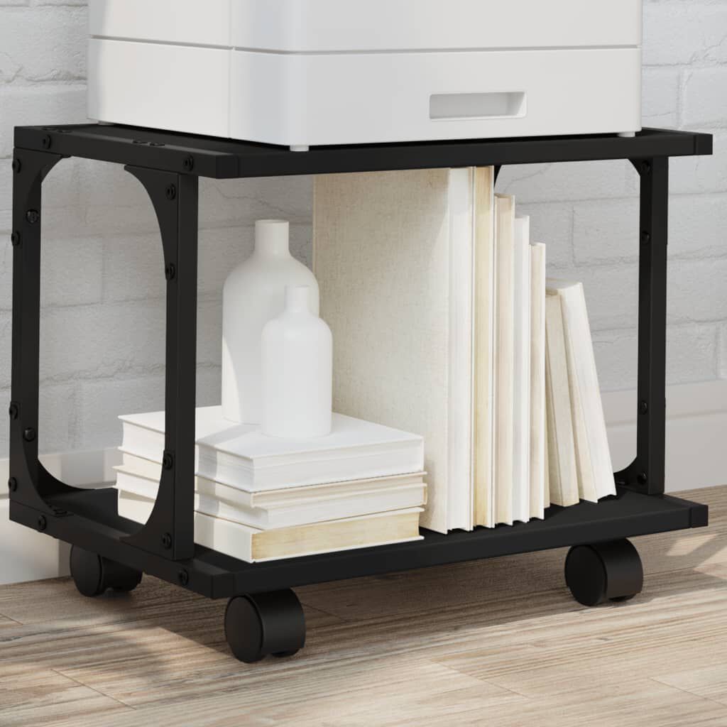 vidaXL Βάση Εκτυπωτή 2 Επιπέδων Μαύρη 41x28x33,5 εκ Επεξεργασμένο Ξύλο