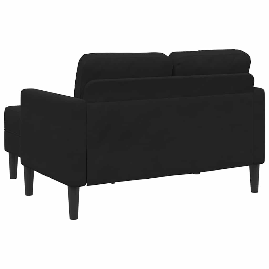 vidaXL 2θέσιος καναπές με καναπέ σε σχήμα L Μαύρο 125 εκ. Βελούδινος