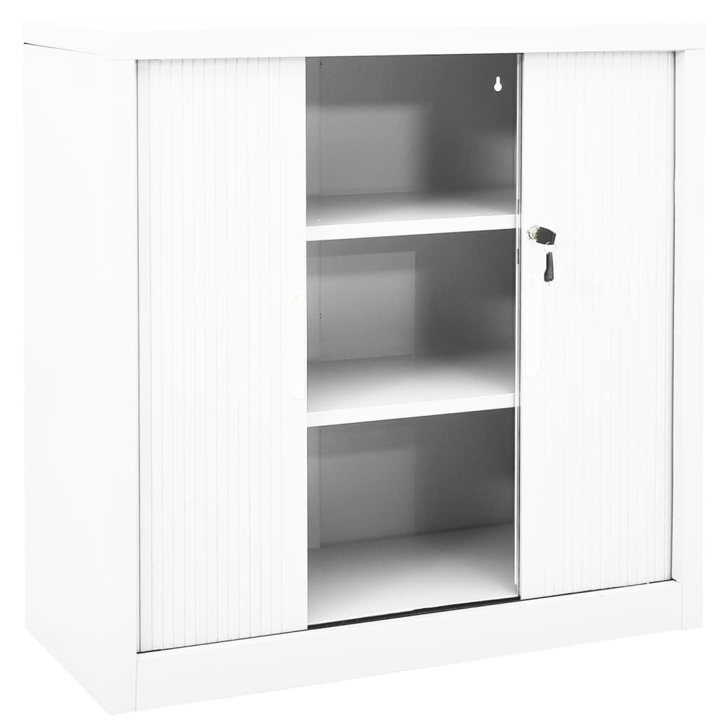vidaXL Ντουλάπι με Συρόμενη Πόρτα Λευκό 90 x 40 x 90 εκ. Ατσάλινο